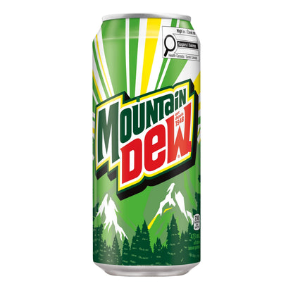 Mtn Dew Soft Drink Can, 473 mL