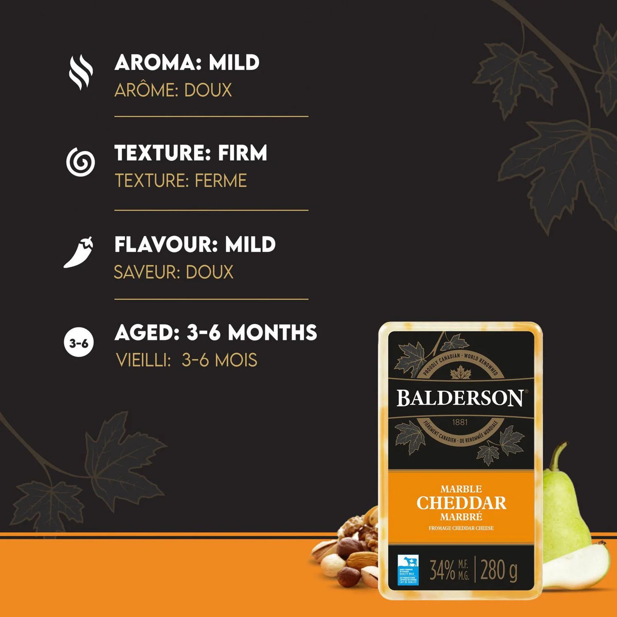 Balderson Marble Cheddar Cheese, 280 g