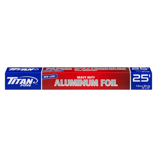 Titan Heavy Duty Aluminum Foil Roll, 25 ft