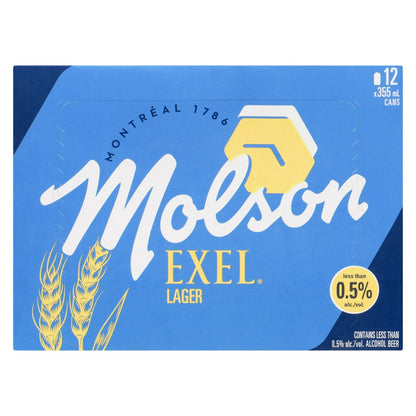 Molson Exel 0.5% Non-Alcoholic Beer Cans, 12 × 355 mL