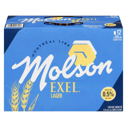 Molson Exel 0.5% Non-Alcoholic Beer Cans, 12 × 355 mL
