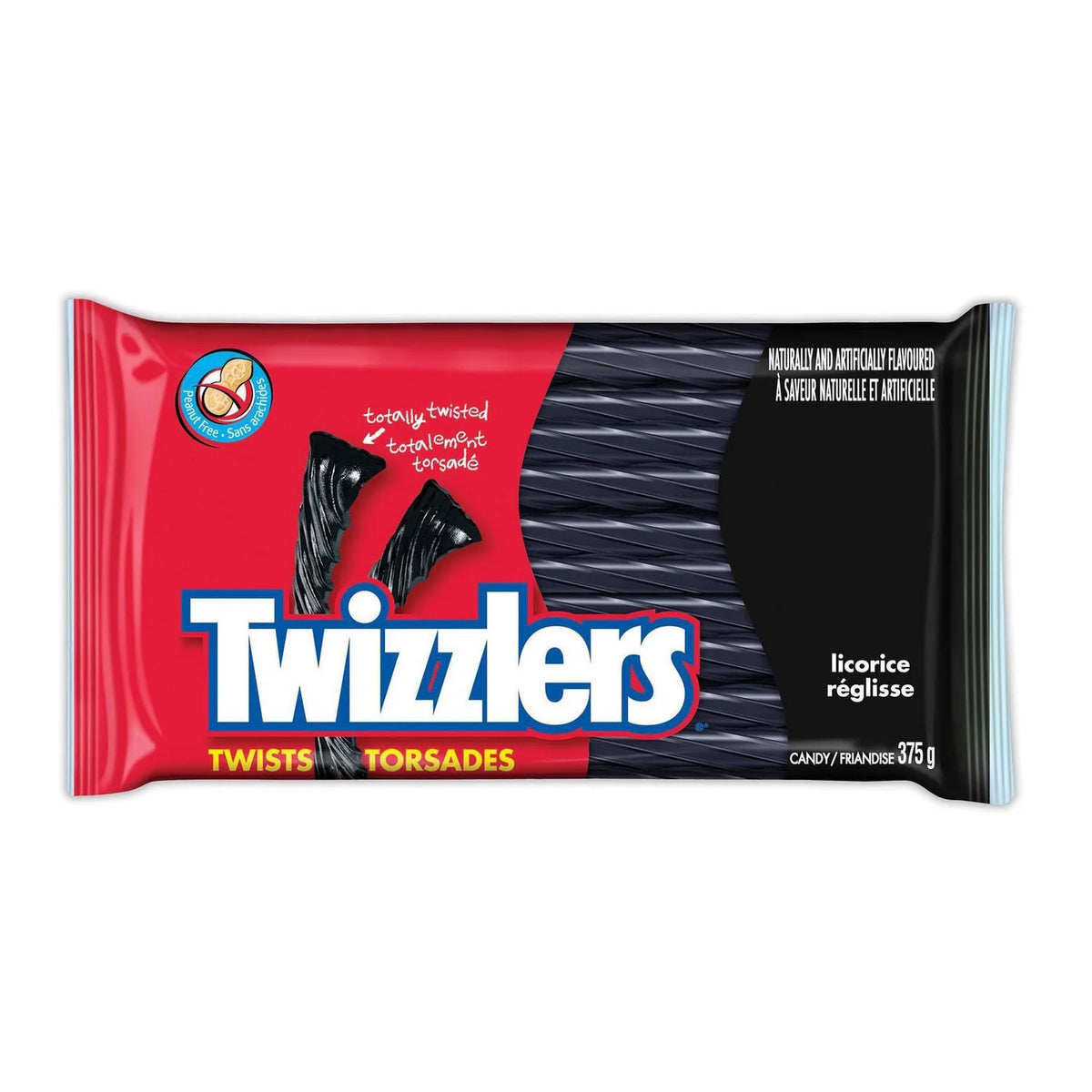 Twizzlers Black Licorice Twists, 375 g