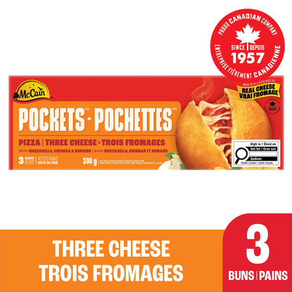 McCain Pizza Pockets Three Cheese, 3 × 100 g