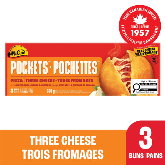 McCain Pizza Pockets Three Cheese, 3 × 100 g