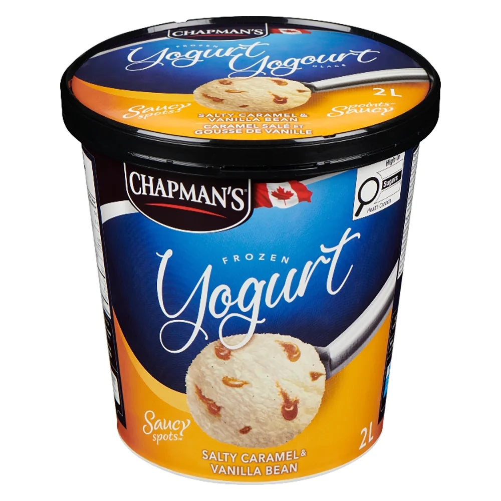 Chapman's Salty Caramel and Vanilla Bean Frozen Yogurt Tub, 2 L