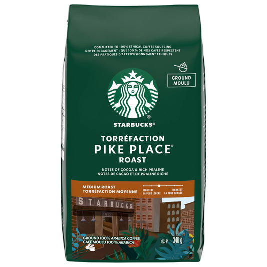 Starbucks Pike Place Roast Ground Coffee, Medium Roast, 340 g