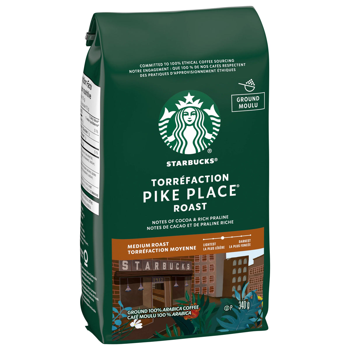 Starbucks Pike Place Roast Ground Coffee, Medium Roast, 340 g