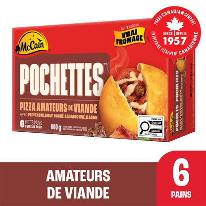 McCain Pizza Pockets Meat Lovers Pizza Pockets, 6 × 100 g