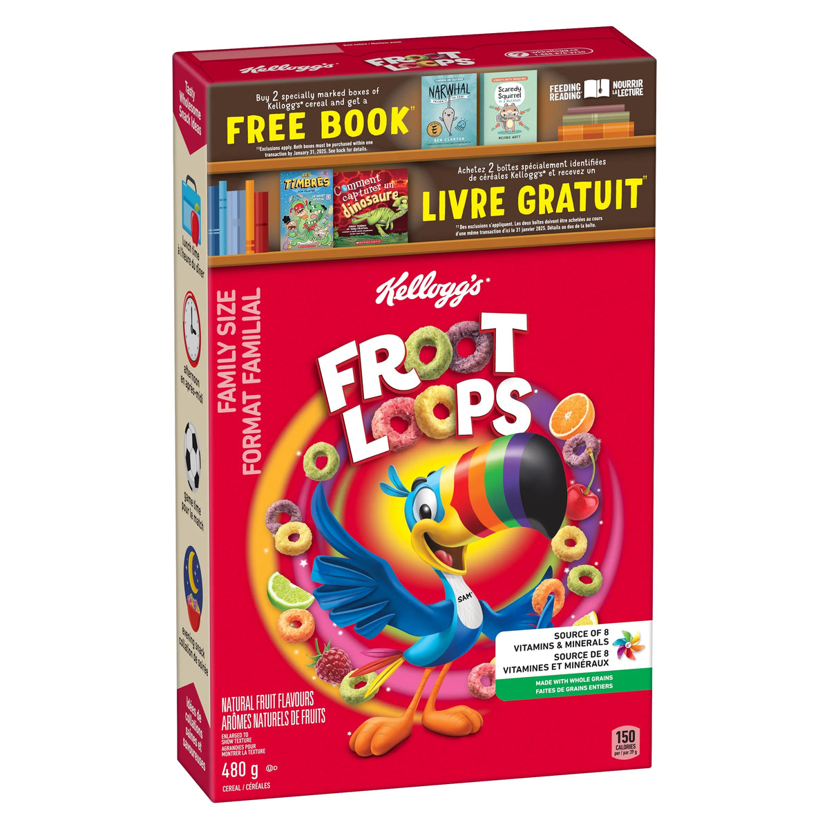 Kellogg's Froot Loops Cereal, Family Size, 480 g
