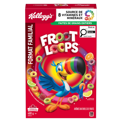 Kellogg's Froot Loops Cereal, Family Size, 480 g