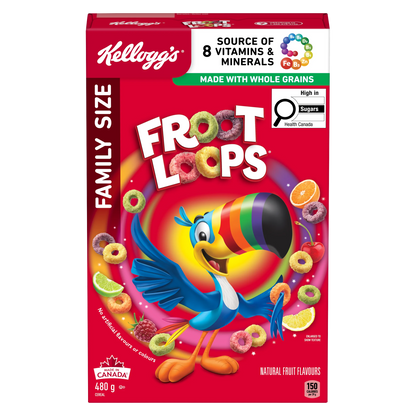 Kellogg's Froot Loops Cereal, Family Size, 480 g