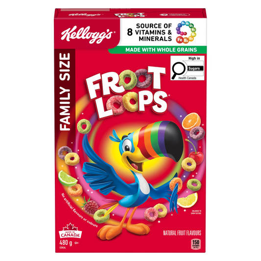 Kellogg's Froot Loops Cereal, Family Size, 480 g