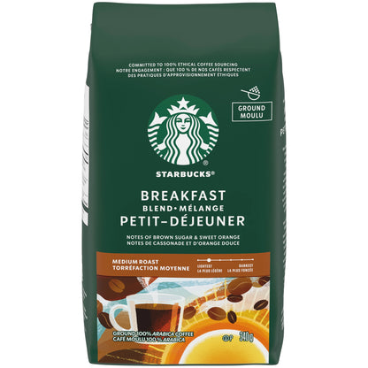Starbucks Breakfast Blend Medium Roast Ground Coffee, 340 g