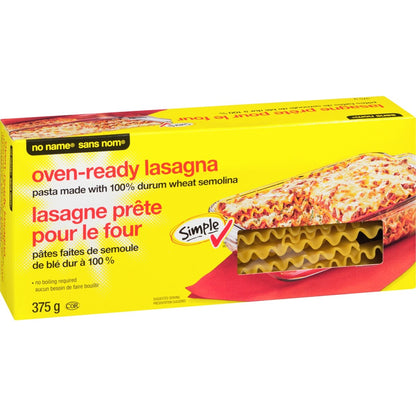 No Name Oven-Ready Lasagna Pasta, 375 g
