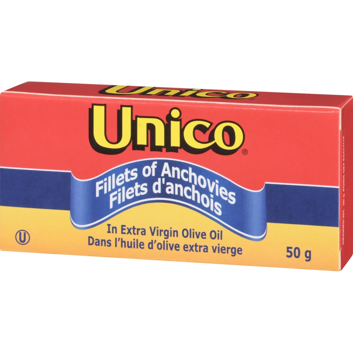 Unico Fillets of Anchovies in Extra Virgin Olive Oil, 50 g