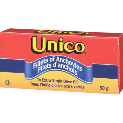 Unico Fillets of Anchovies in Extra Virgin Olive Oil, 50 g
