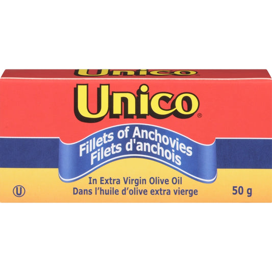 Unico Fillets of Anchovies in Extra Virgin Olive Oil, 50 g