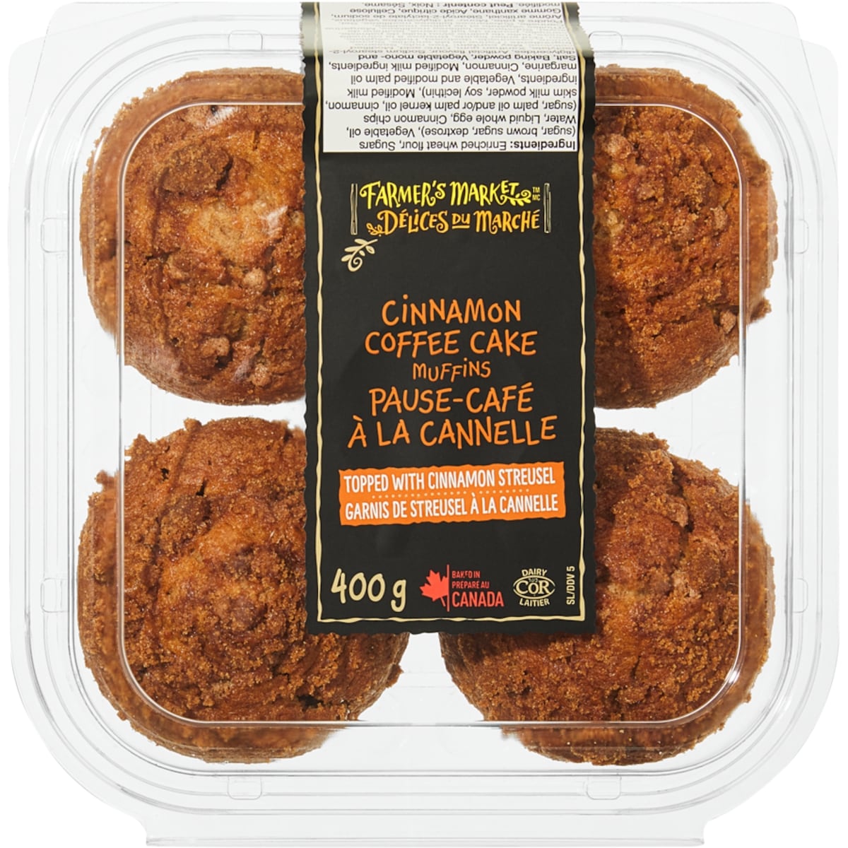 Farmer's Market Cinnamon Coffee Cake Muffins, 400 g