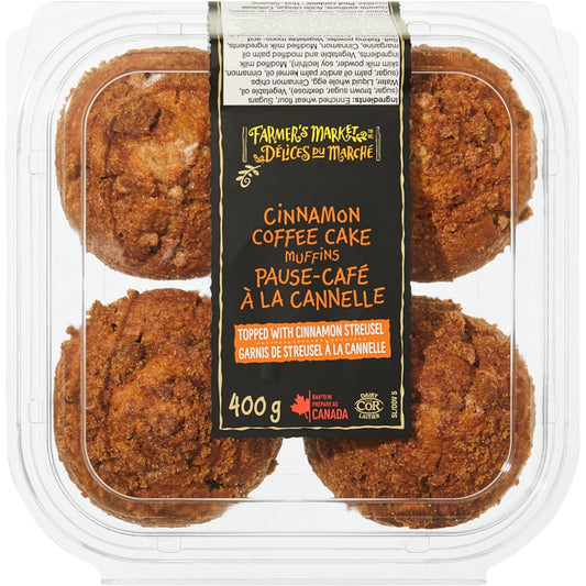 Farmer's Market Cinnamon Coffee Cake Muffins, 400 g