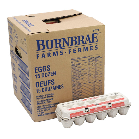 Burnbrae Farms Extra-Large White Eggs in Cartons, 15 dozen