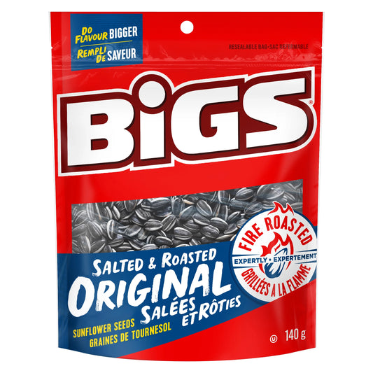 BiGS Salted & Roasted Original Sunflower Seeds, 140 g