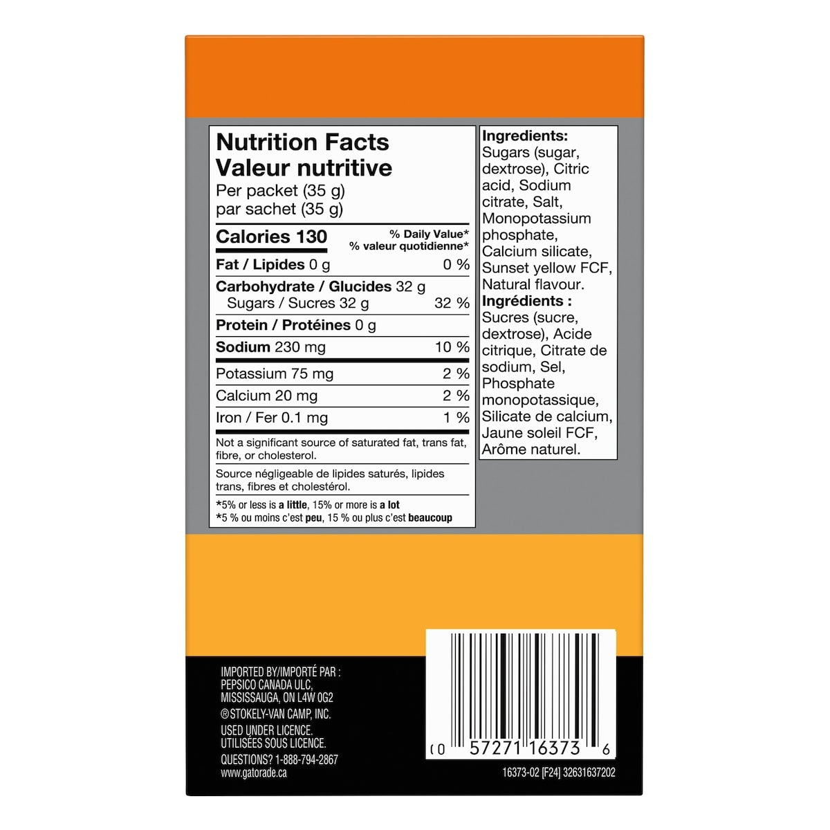 Gatorade Orange Sports Drink Powder, 35 g