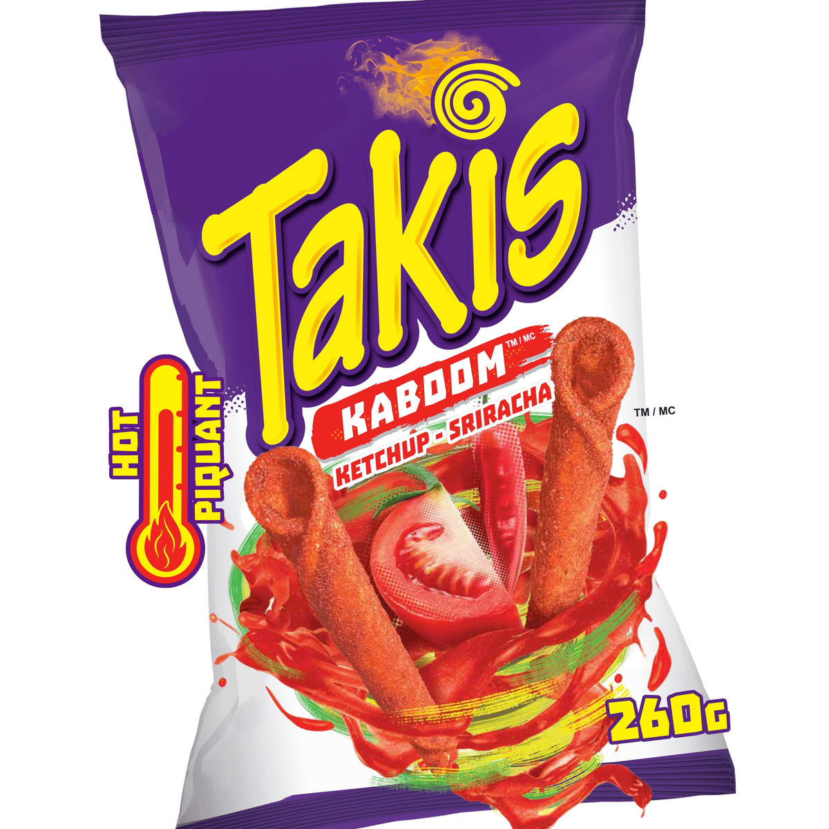 Takis Kaboom Ketchup Sriracha Rolled Tortilla Chips, 260 g