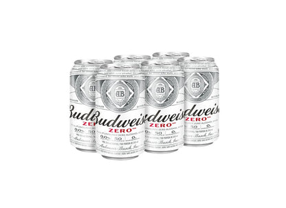 Budweiser Zero Non-Alcoholic Beer Cans, 6 × 355 mL