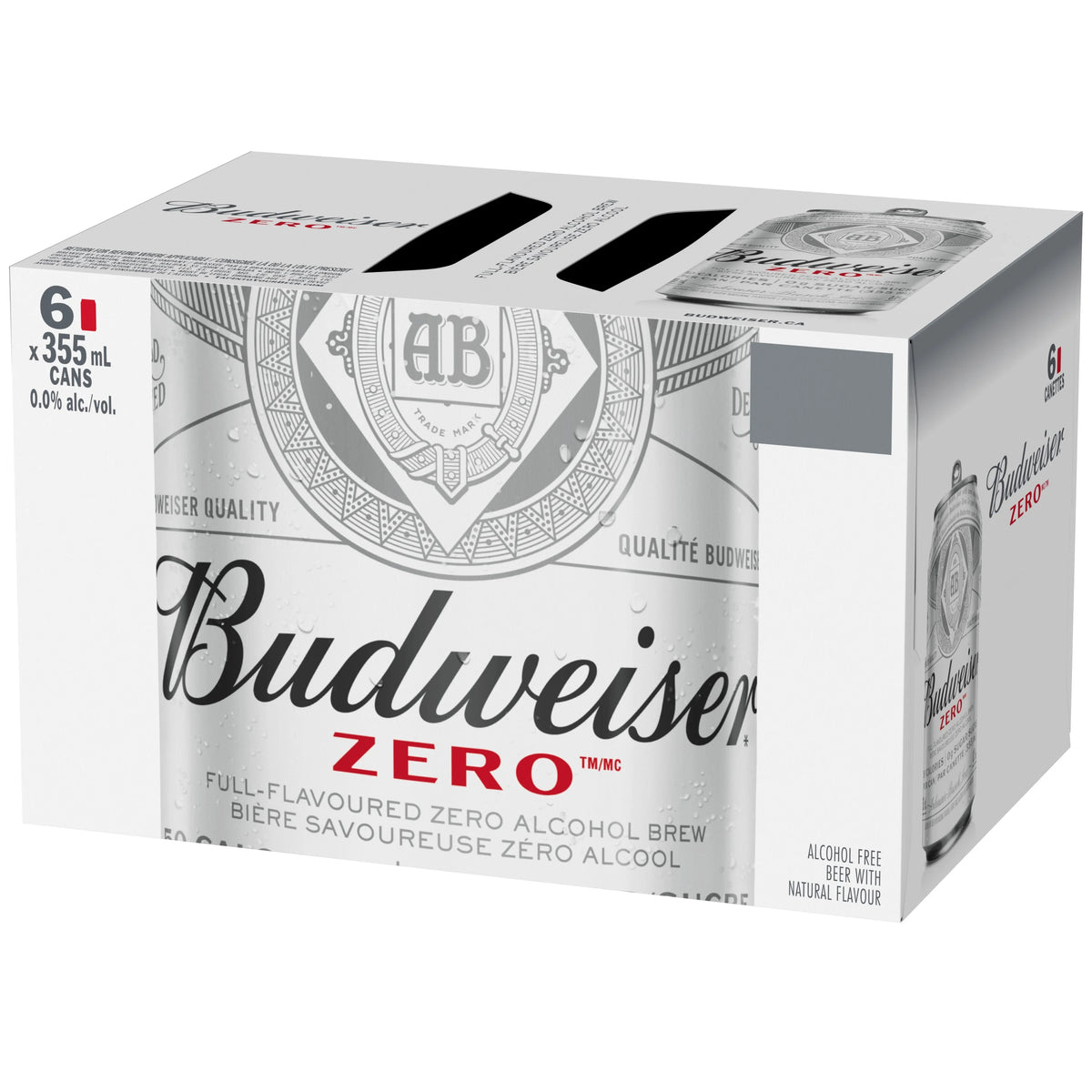 Budweiser Zero Non-Alcoholic Beer Cans, 6 × 355 mL