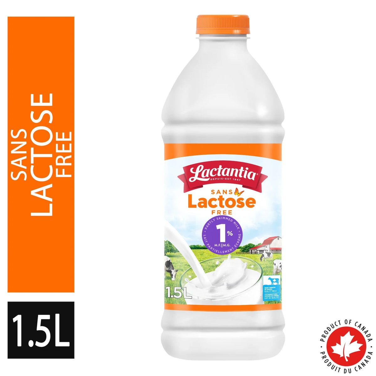 Lactantia Lactose Free Milk 1% Partly Skimmed, 1.5 L