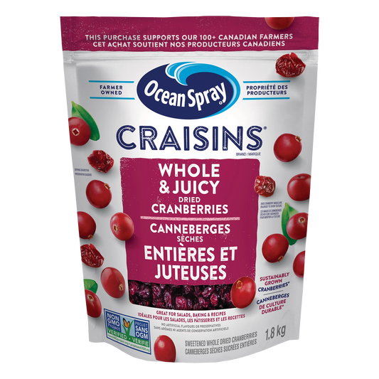 Ocean Spray Craisins Whole Dried Cranberries, 1.8 kg