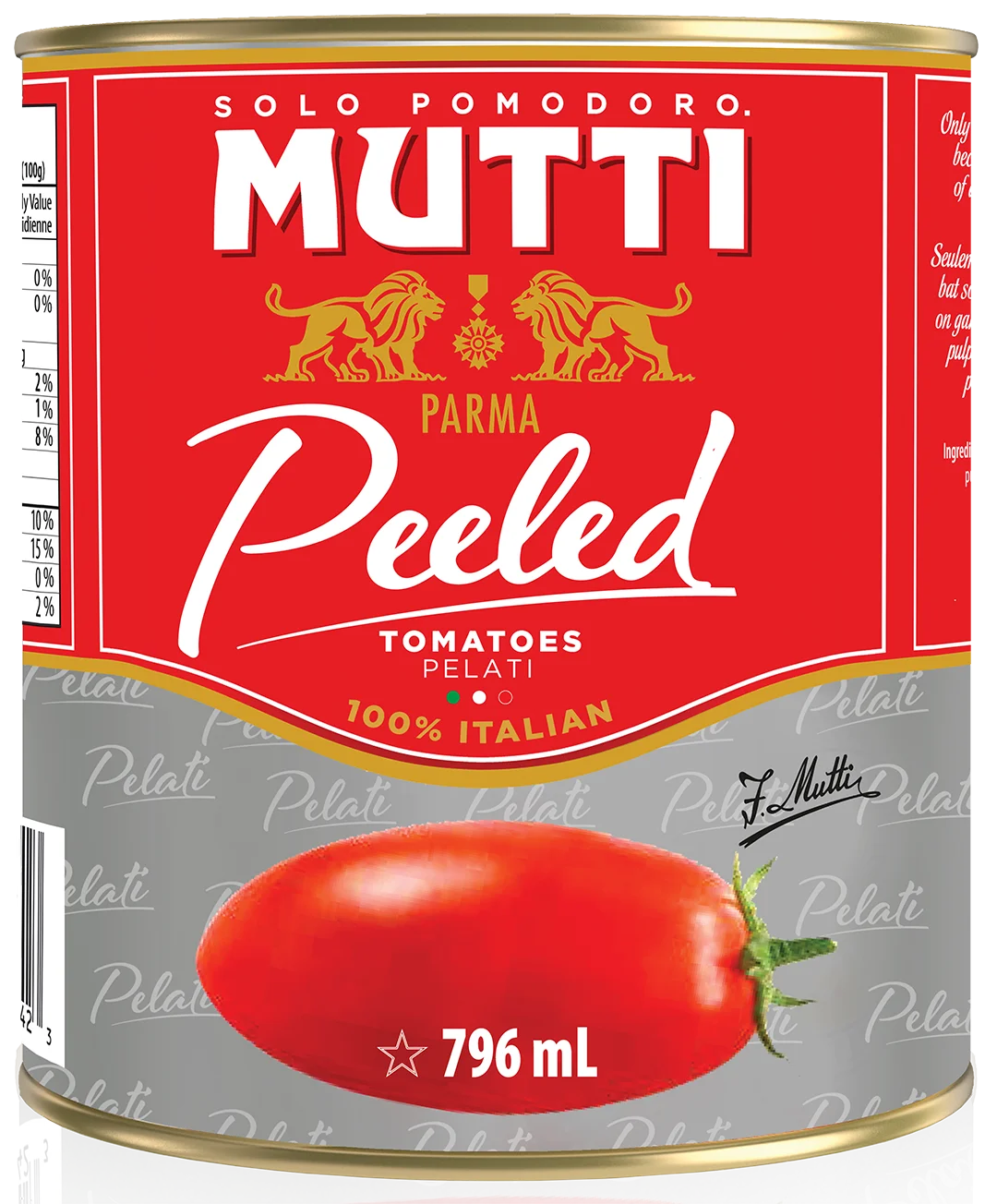 Mutti Whole Peeled Tomatoes, 796 mL