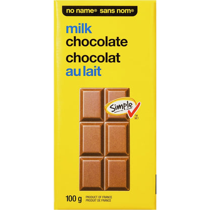 No Name Milk Chocolate Bar, 100 g