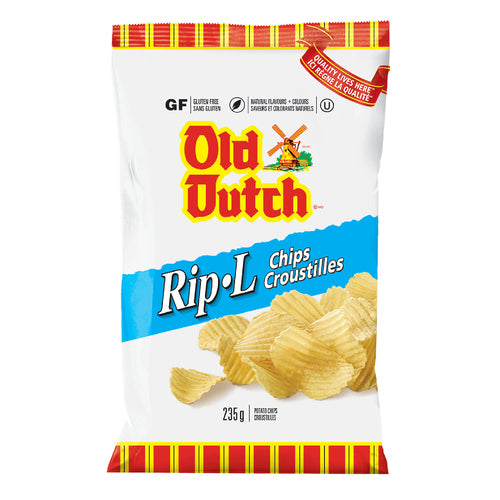 Old Dutch Rip-L Original Potato Chips, 235 g