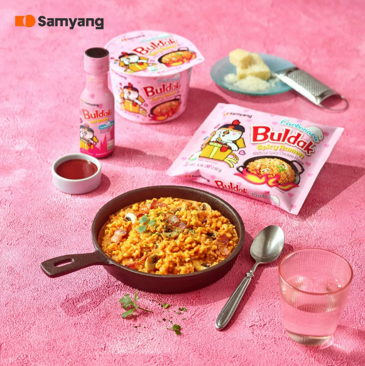 Samyang Spicy Chicken Buldak Noodle (Carbo), 5 × 130 g