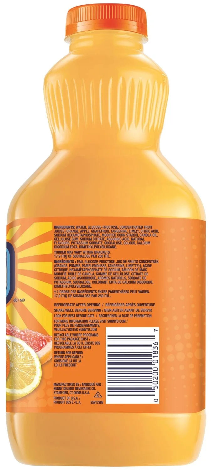 SunnyD Tangy Original Citrus Drink, 1.89 L