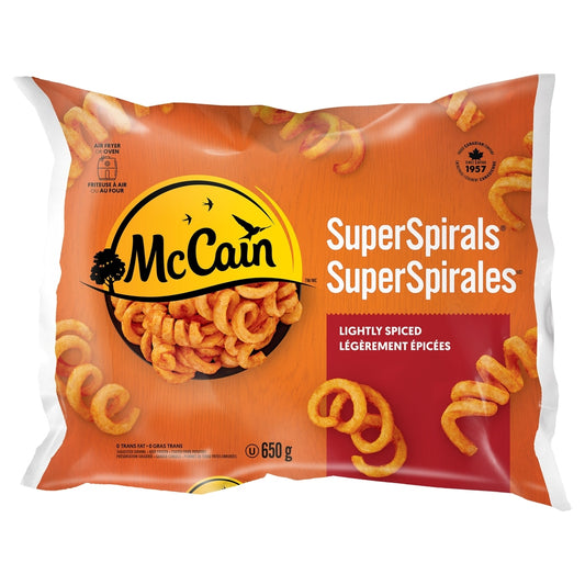 McCain Super Spirals Seasoned Curly Fries, 650 g