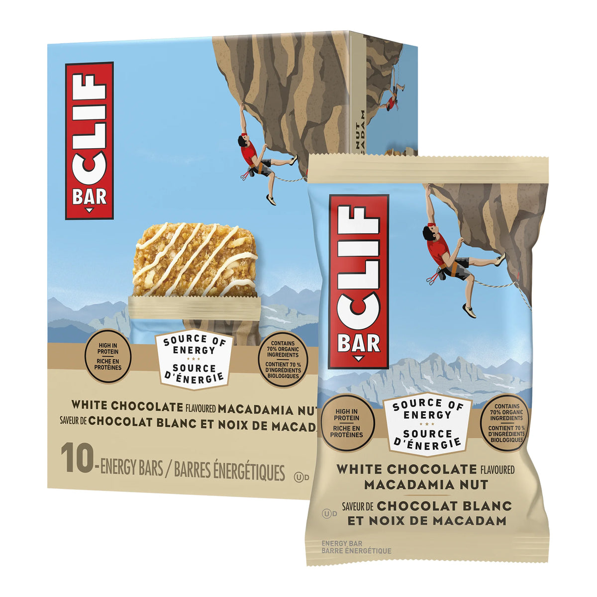 Clif Macadamia Bar, 10 × 68 g