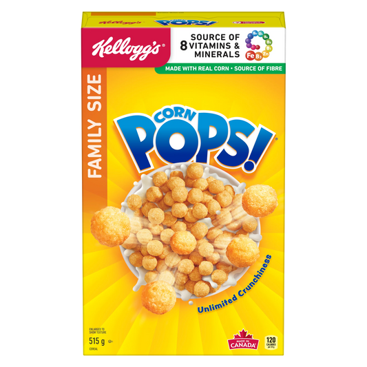 Kellogg's Corn Pops Cereal, Family Size, 515 g