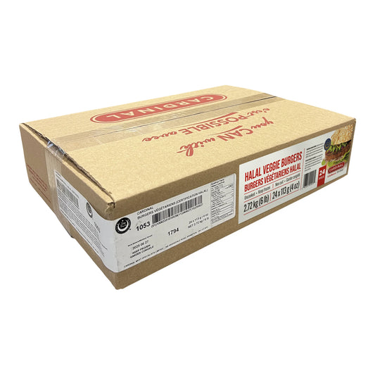Cardinal Halal Frozen Veggie Burger, 24 × 113 g