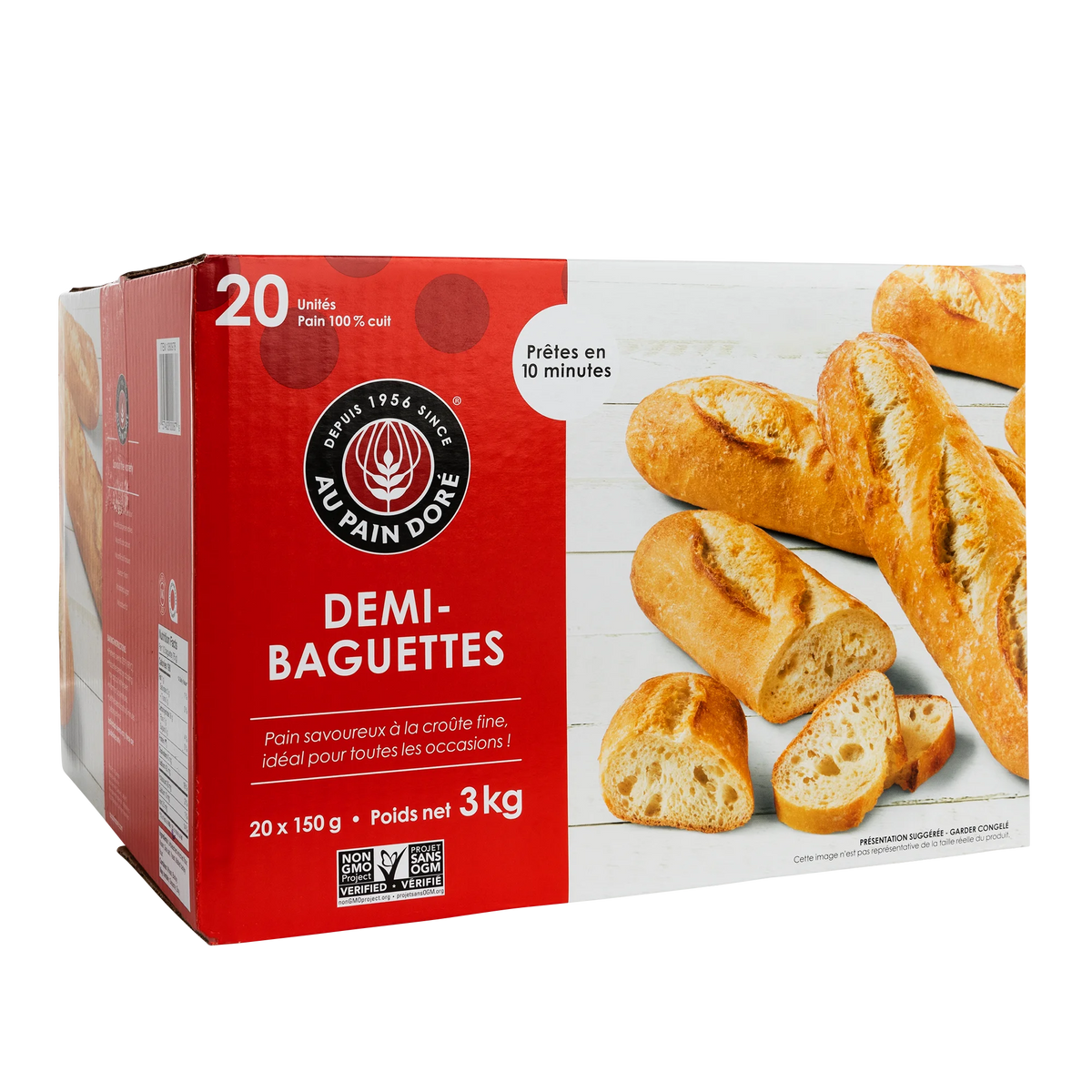 Au Pain Doré Frozen Demi-Baguettes, 3 kg
