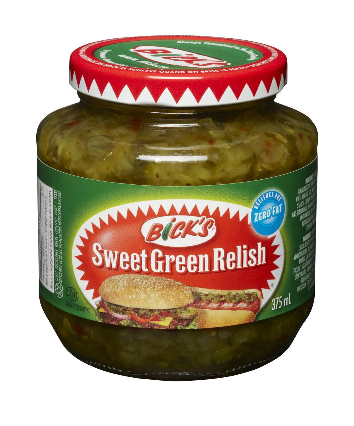 Bick's Sweet Green Relish, 375 mL