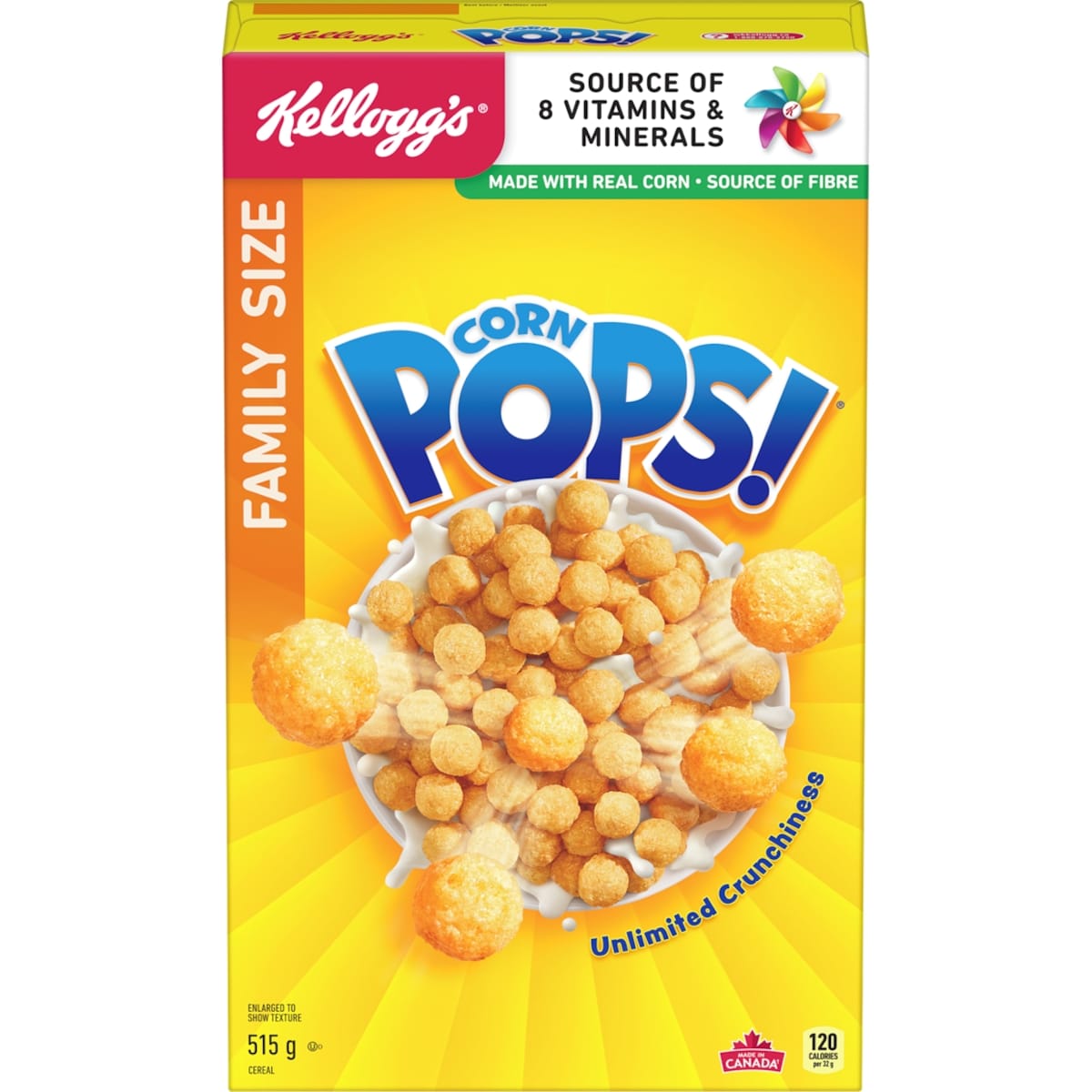 Kelloggs Corn Pops Cereal, Family Size, 515 g