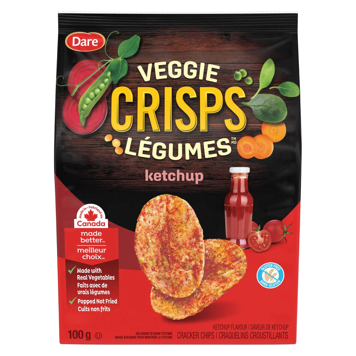 Dare Veggie Crisps Ketchup, 100 g