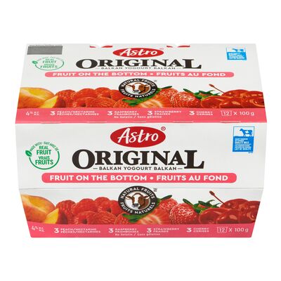 Astro 4% Balkan-Style Fruit Yogurt Variety Pack, 12 × 100 g