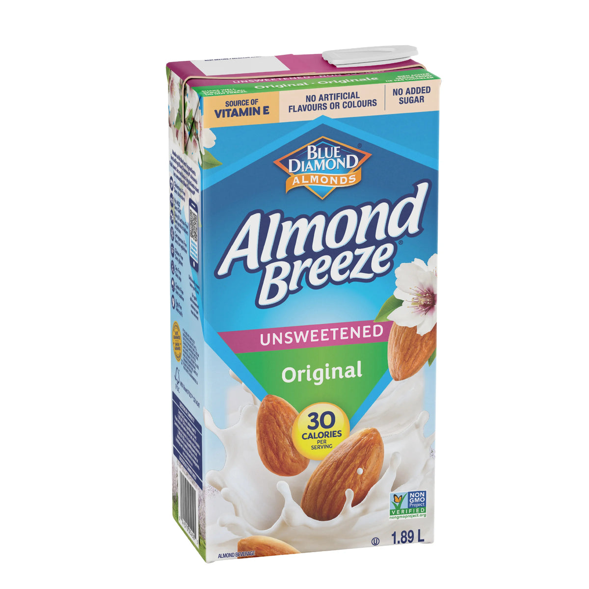 Blue Diamond Almond Breeze Unsweetened Original Non-Dairy Almondmilk, 1.89 L