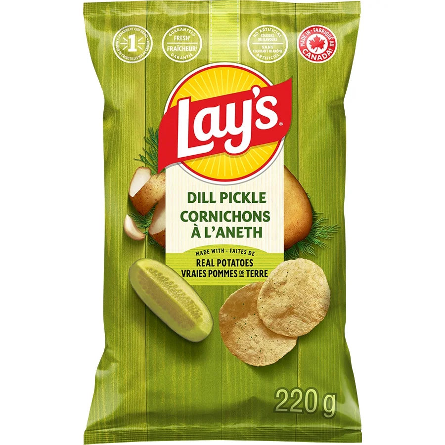 Lay's Dill Pickle Flavoured Potato Chips, 220 g