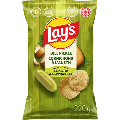 Lay's Dill Pickle Flavoured Potato Chips, 220 g