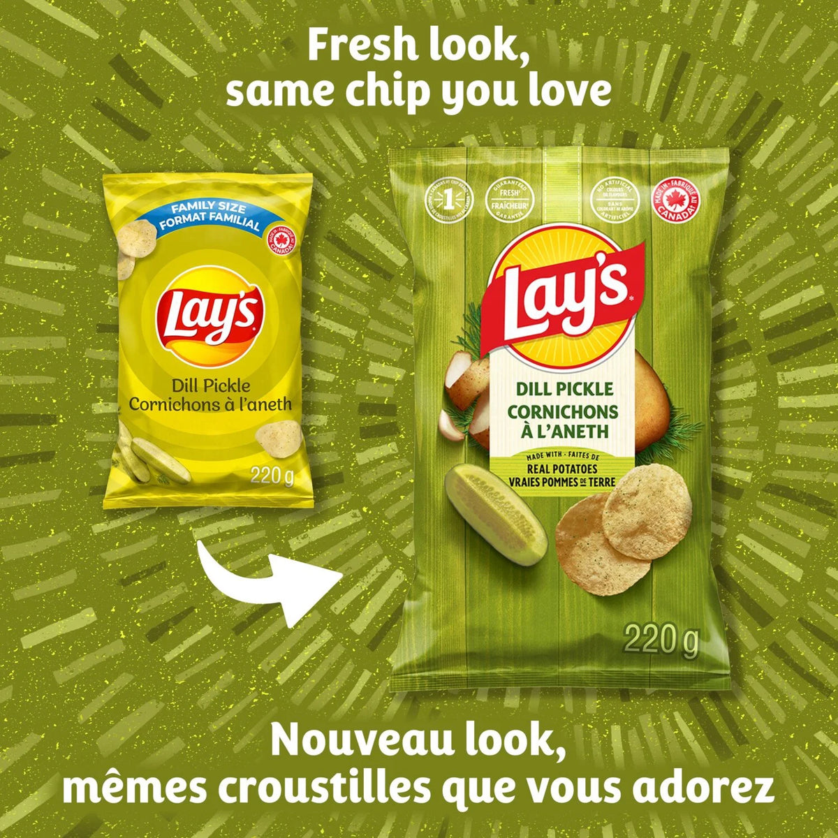 Lay's Dill Pickle Flavoured Potato Chips, 220 g