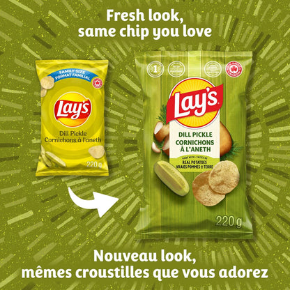 Lay's Dill Pickle Flavoured Potato Chips, 220 g